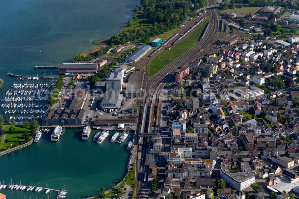 Aerial photograph Romanshorn - Town View of the streets and houses of the residential areas in Romanshorn in the canton Thurgau, Switzerland