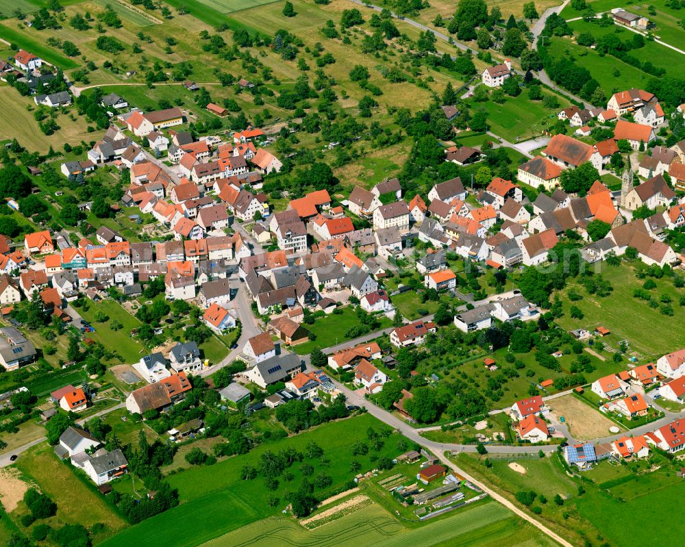 Aerial image Baisingen - Town View of the streets and houses of the residential areas in Baisingen in the state Baden-Wuerttemberg, Germany