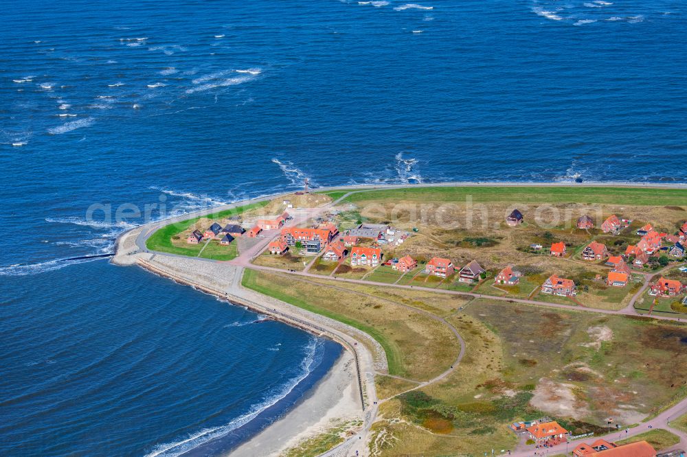 Baltrum from above - Town View of the streets and houses of the residential areas in Baltrum in the state Lower Saxony, Germany