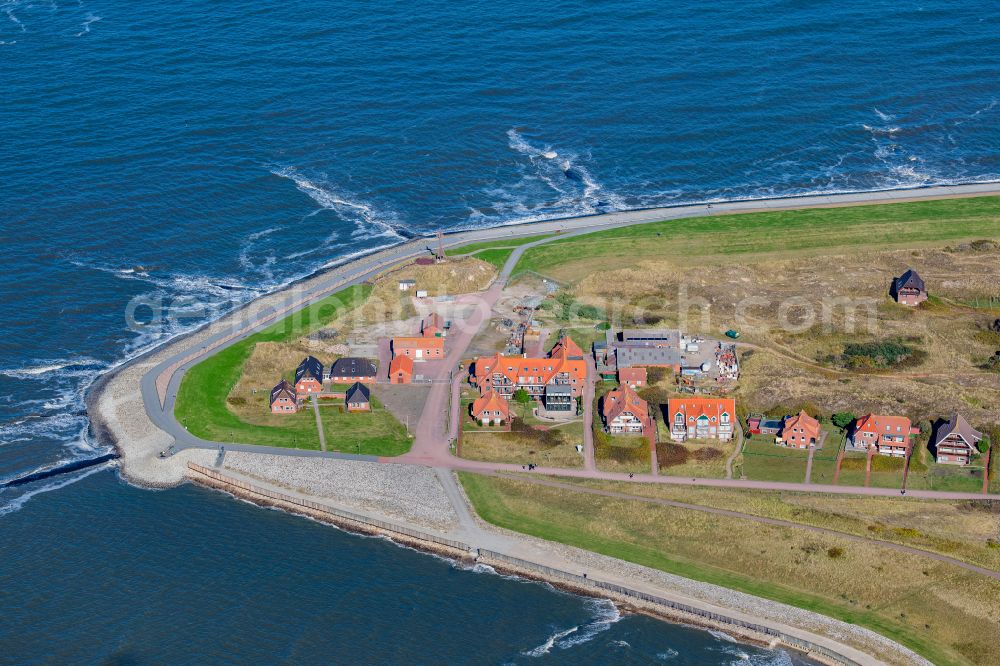 Baltrum from the bird's eye view: Town View of the streets and houses of the residential areas in Baltrum in the state Lower Saxony, Germany