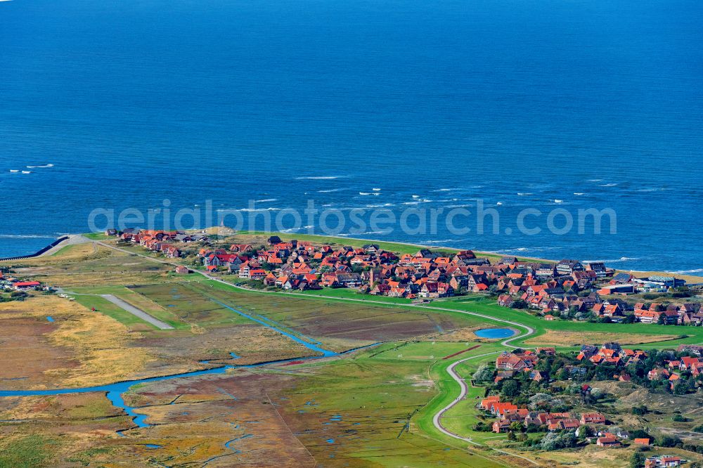 Aerial image Baltrum - Town View of the streets and houses of the residential areas in Baltrum in the state Lower Saxony, Germany