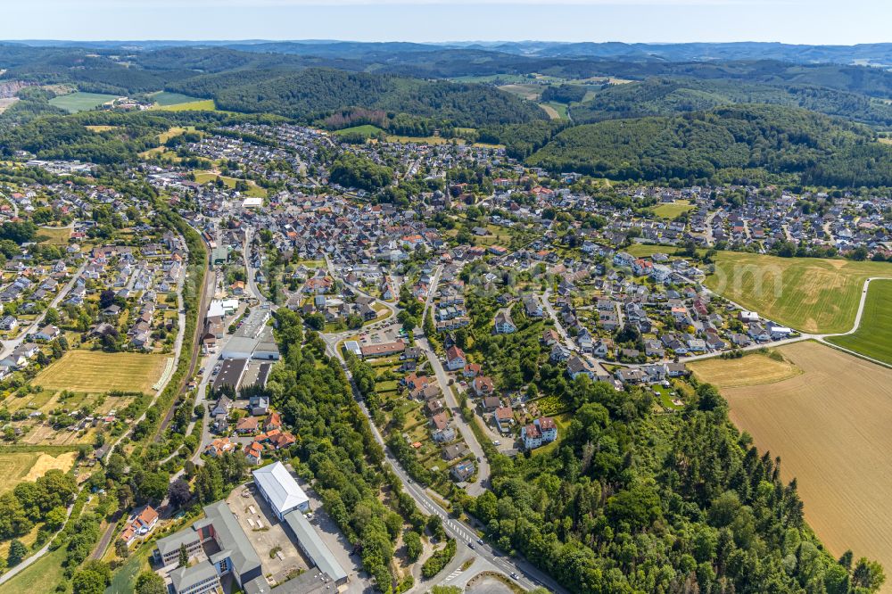 Balve from the bird's eye view: Town View of the streets and houses of the residential areas in Balve in the state North Rhine-Westphalia, Germany