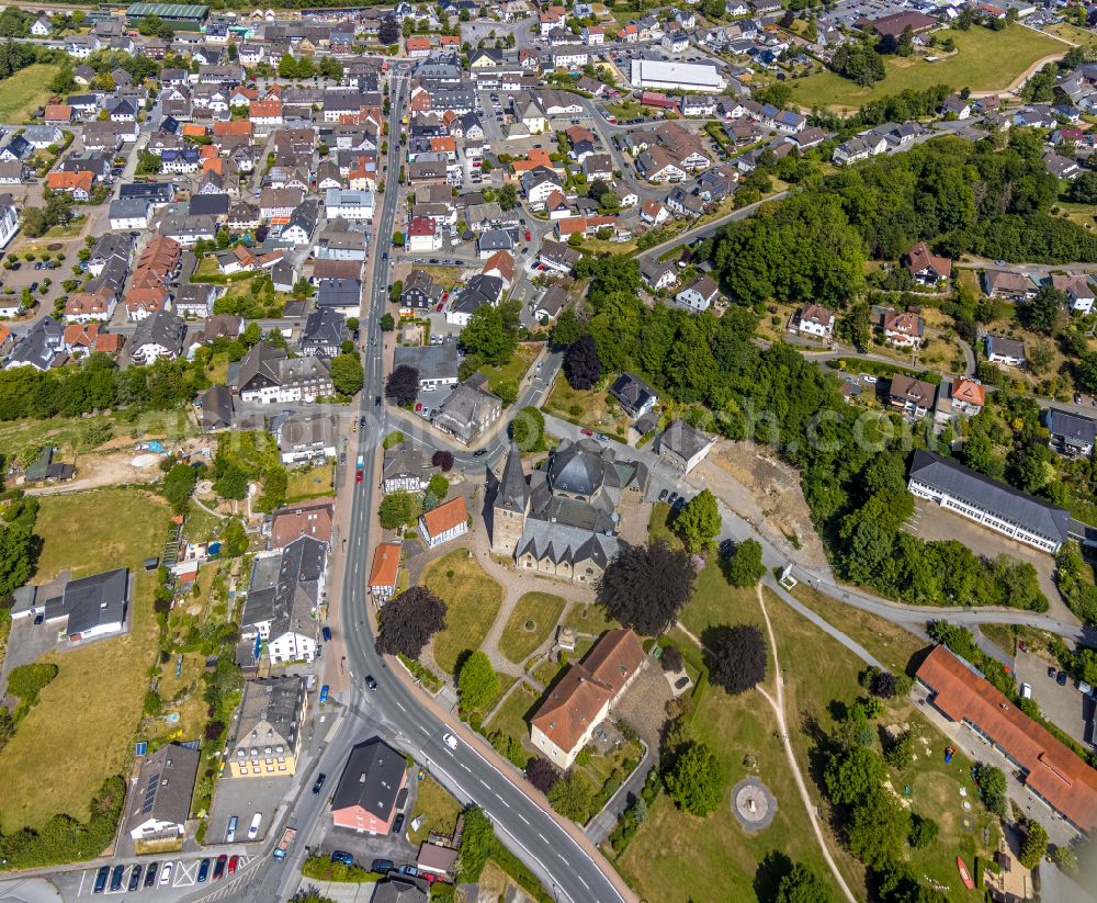 Aerial photograph Balve - Town View of the streets and houses of the residential areas in Balve in the state North Rhine-Westphalia, Germany