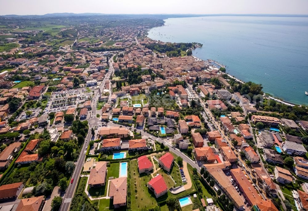 Aerial photograph Bardolino - Town View of the streets and houses of the residential areas in Bardolino in Veneto, Italy