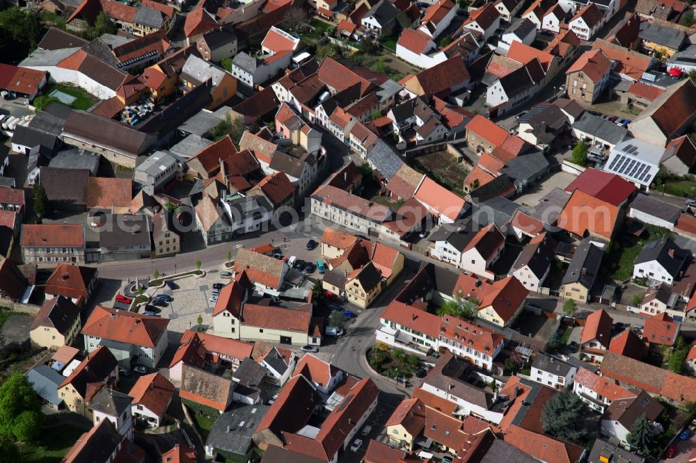 Aerial image Bechtheim - Townscape of Bechtheim is a municipality in the district Alzey-Worms in Rhineland-Palatinate