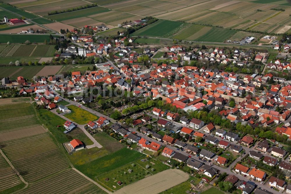 Bechtolsheim from the bird's eye view: City - view of Bechtolsheim in Rhineland-Palatinate