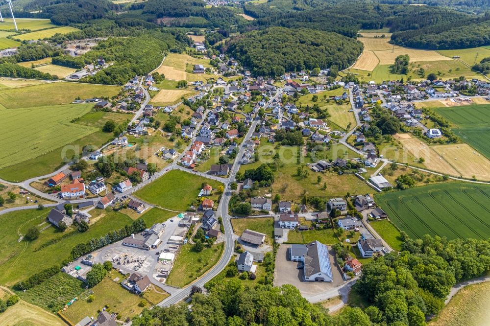 Beckum from above - Town View of the streets and houses of the residential areas in Beckum in the state North Rhine-Westphalia, Germany