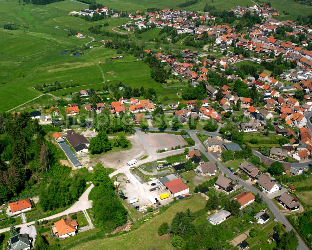 Aerial image Benneckenstein (Harz) - Town View of the streets and houses of the residential areas in Benneckenstein (Harz) in the state Saxony-Anhalt, Germany