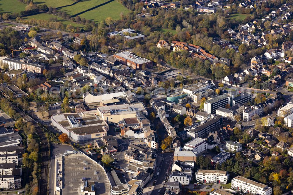 Bergheim from above - View of the streets and houses of the residential areas in Bergheim in the federal state of North Rhine-Westphalia, Germany