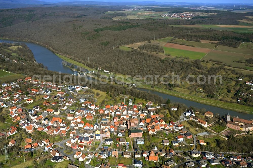 Bergrothenfels from above - Town View of the streets and houses of the residential areas in Bergrothenfels in the state Bavaria, Germany