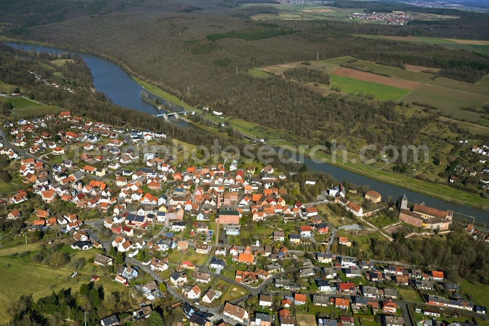 Bergrothenfels from the bird's eye view: Town View of the streets and houses of the residential areas in Bergrothenfels in the state Bavaria, Germany