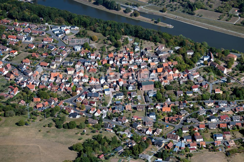 Bergrothenfels from the bird's eye view: Town View of the streets and houses of the residential areas in Bergrothenfels in the state Bavaria, Germany