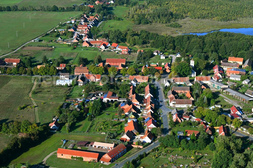 Aerial photograph Berlinchen - Town View of the streets and houses of the residential areas in Berlinchen in the state Brandenburg, Germany