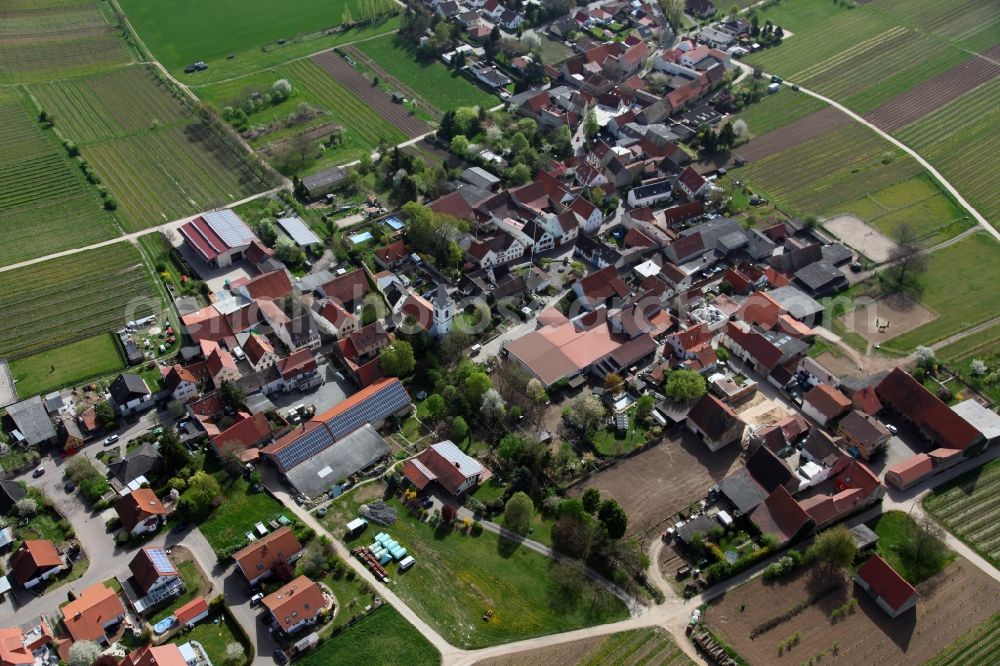 Aerial image Bermersheim - Townscape of Bermersheim is a municipality in the district Alzey-Worms in Rhineland-Palatinate