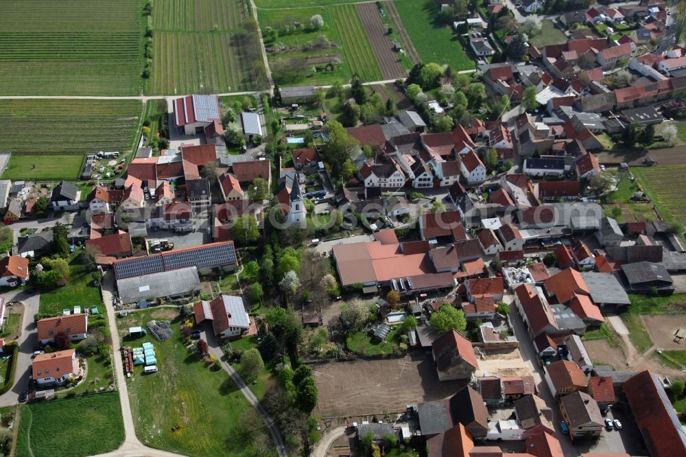 Aerial photograph Bermersheim - Townscape of Bermersheim is a municipality in the district Alzey-Worms in Rhineland-Palatinate