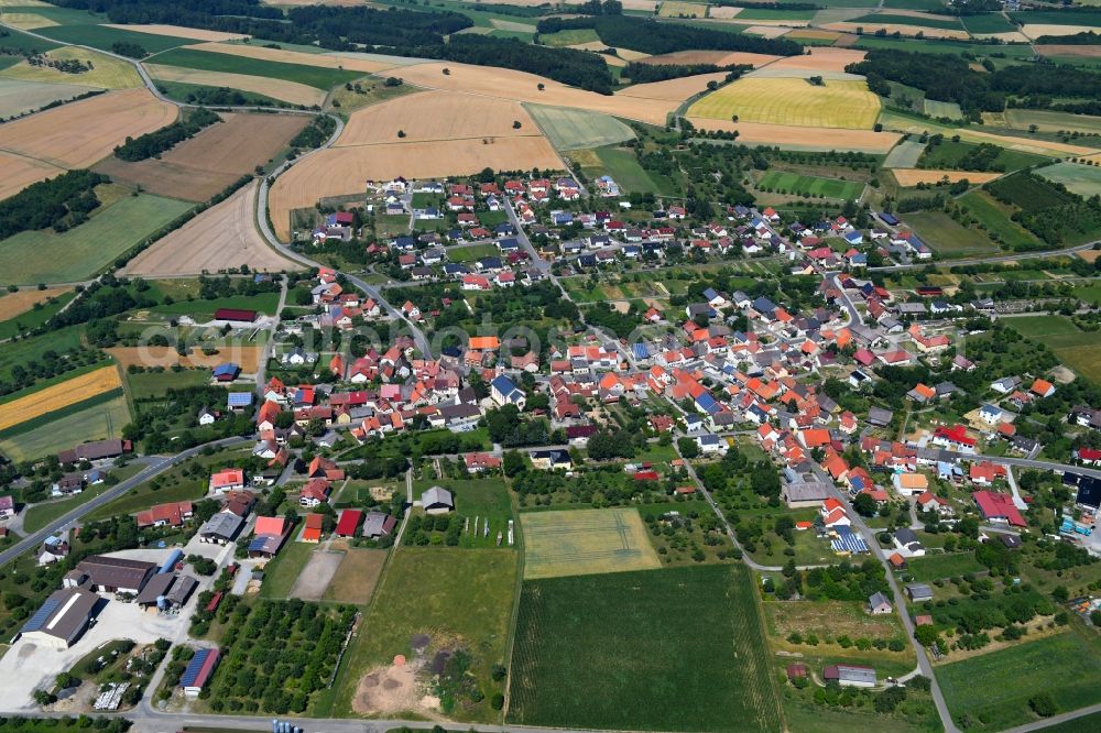 Aerial image Berolzheim - Town View of the streets and houses of the residential areas in Berolzheim in the state Baden-Wurttemberg, Germany