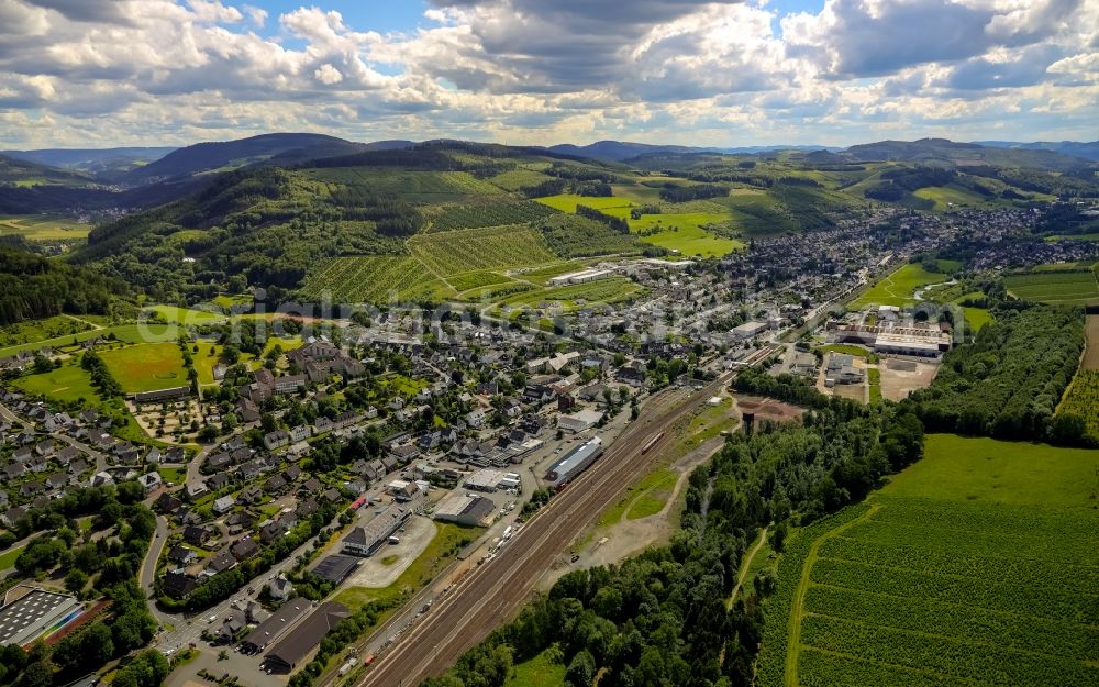 Aerial photograph Bestwig - Town View of the streets and houses in Bestwig in the state North Rhine-Westphalia, Germany