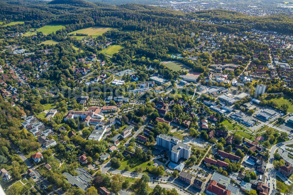 Aerial image Bethel - Town View of the streets and houses of the residential areas in Bethel in the state North Rhine-Westphalia, Germany