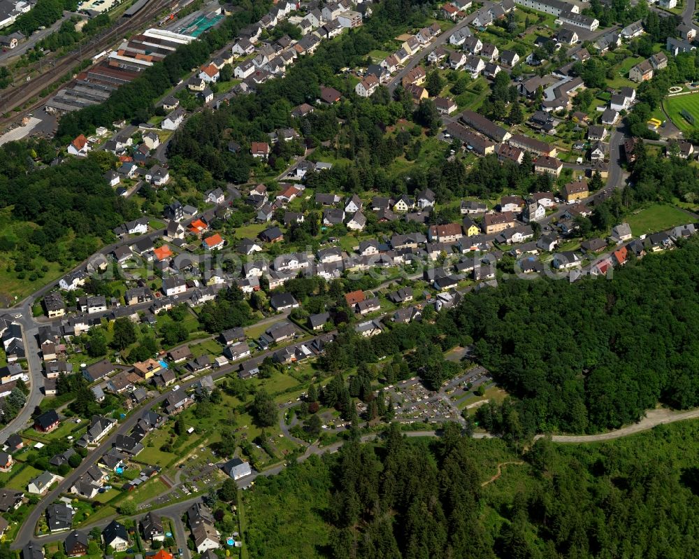 Aerial image Betzdorf - Town View of the streets and houses of the residential areas in Betzdorf in the state Rhineland-Palatinate, Germany