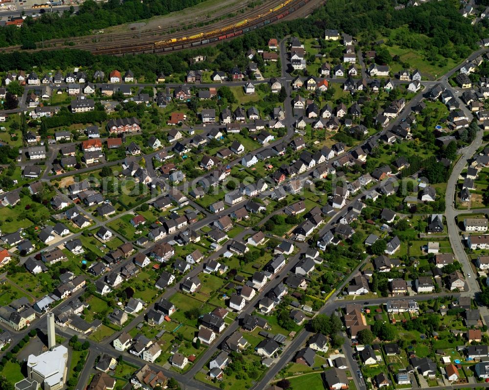 Aerial photograph Betzdorf - Town View of the streets and houses of the residential areas in Betzdorf in the state Rhineland-Palatinate, Germany