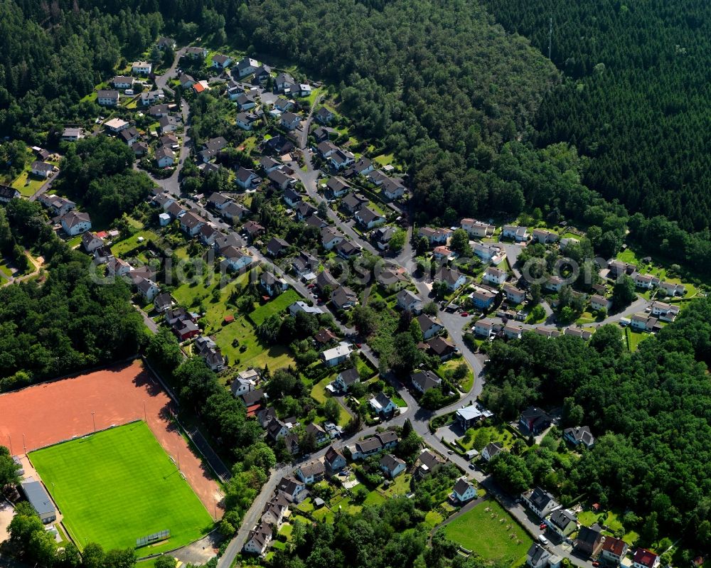 Betzdorf from the bird's eye view: Town View of the streets and houses of the residential areas in Betzdorf in the state Rhineland-Palatinate, Germany