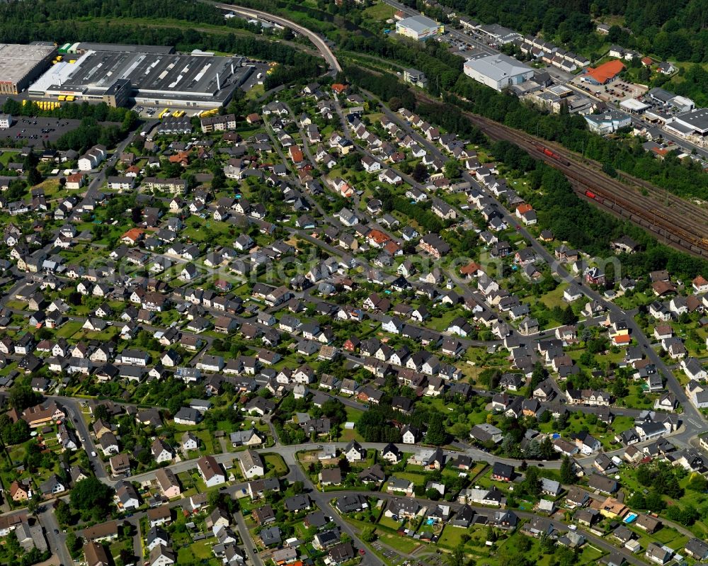 Aerial photograph Betzdorf - Town View of the streets and houses of the residential areas in Betzdorf in the state Rhineland-Palatinate, Germany