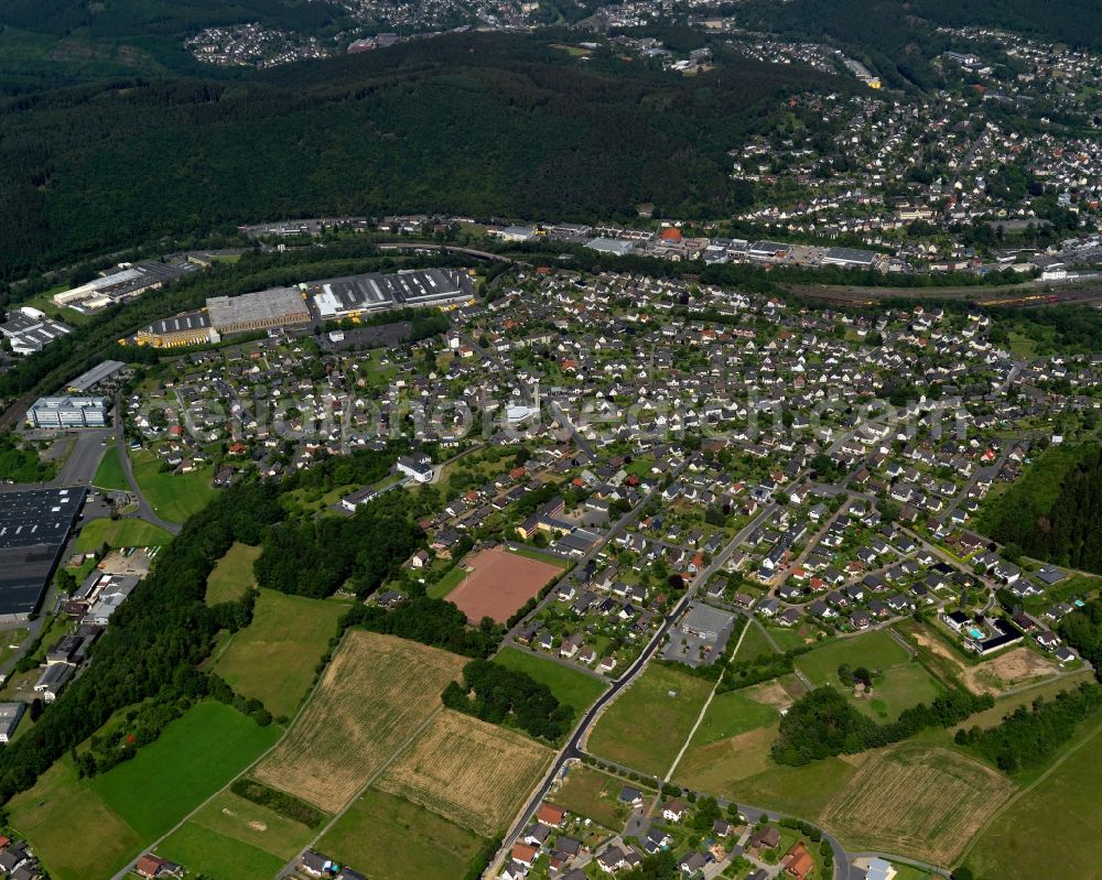 Aerial image Betzdorf - Town View of the streets and houses of the residential areas in Betzdorf in the state Rhineland-Palatinate, Germany