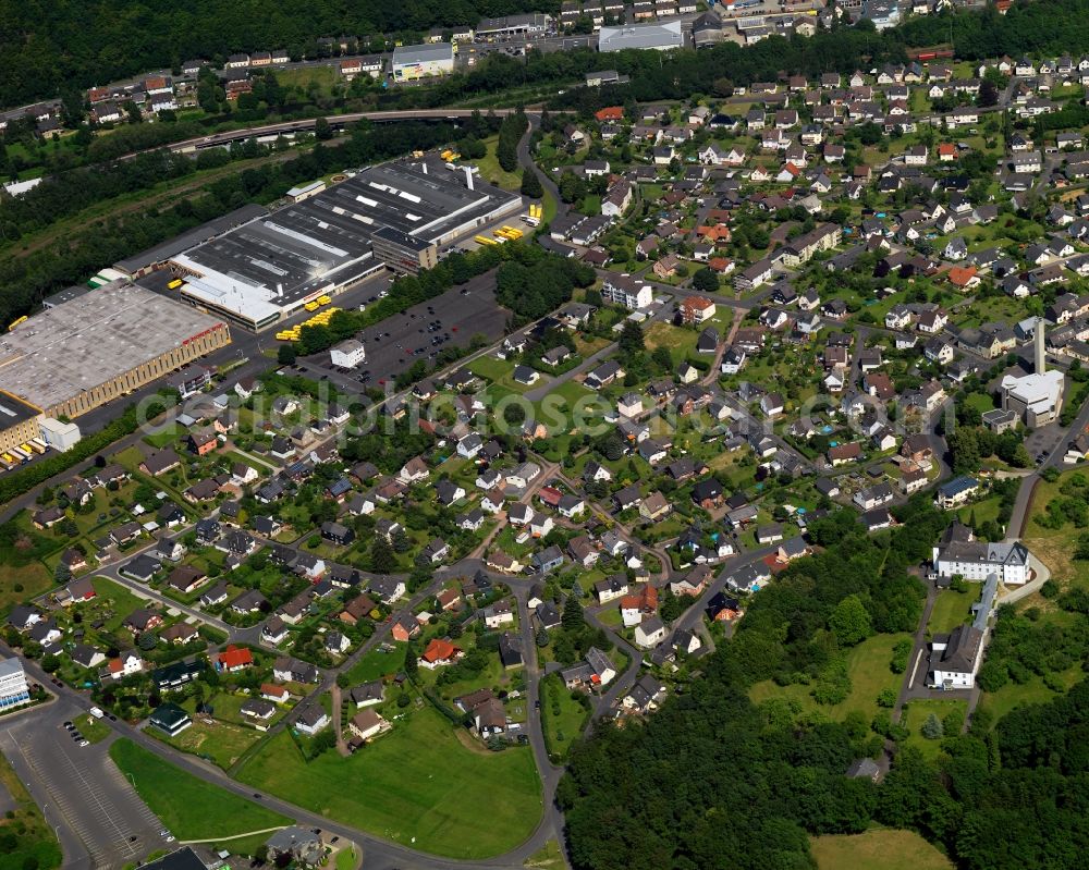 Aerial photograph Betzdorf - Town View of the streets and houses of the residential areas in Betzdorf in the state Rhineland-Palatinate, Germany