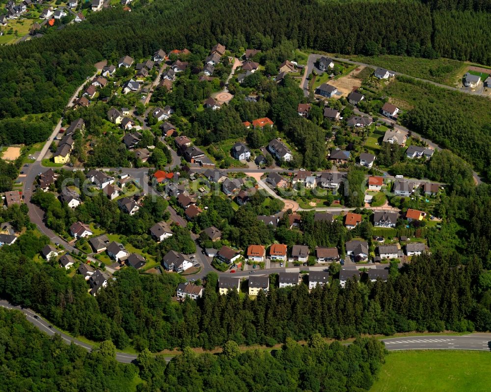 Betzdorf from above - Town View of the streets and houses of the residential areas in Betzdorf in the state Rhineland-Palatinate, Germany