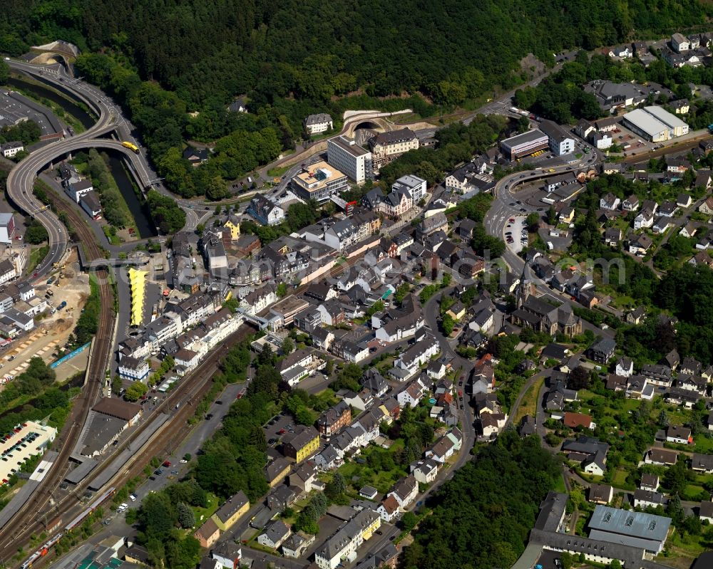 Aerial photograph Betzdorf - Town View of the streets and houses of the residential areas in Betzdorf in the state Rhineland-Palatinate, Germany