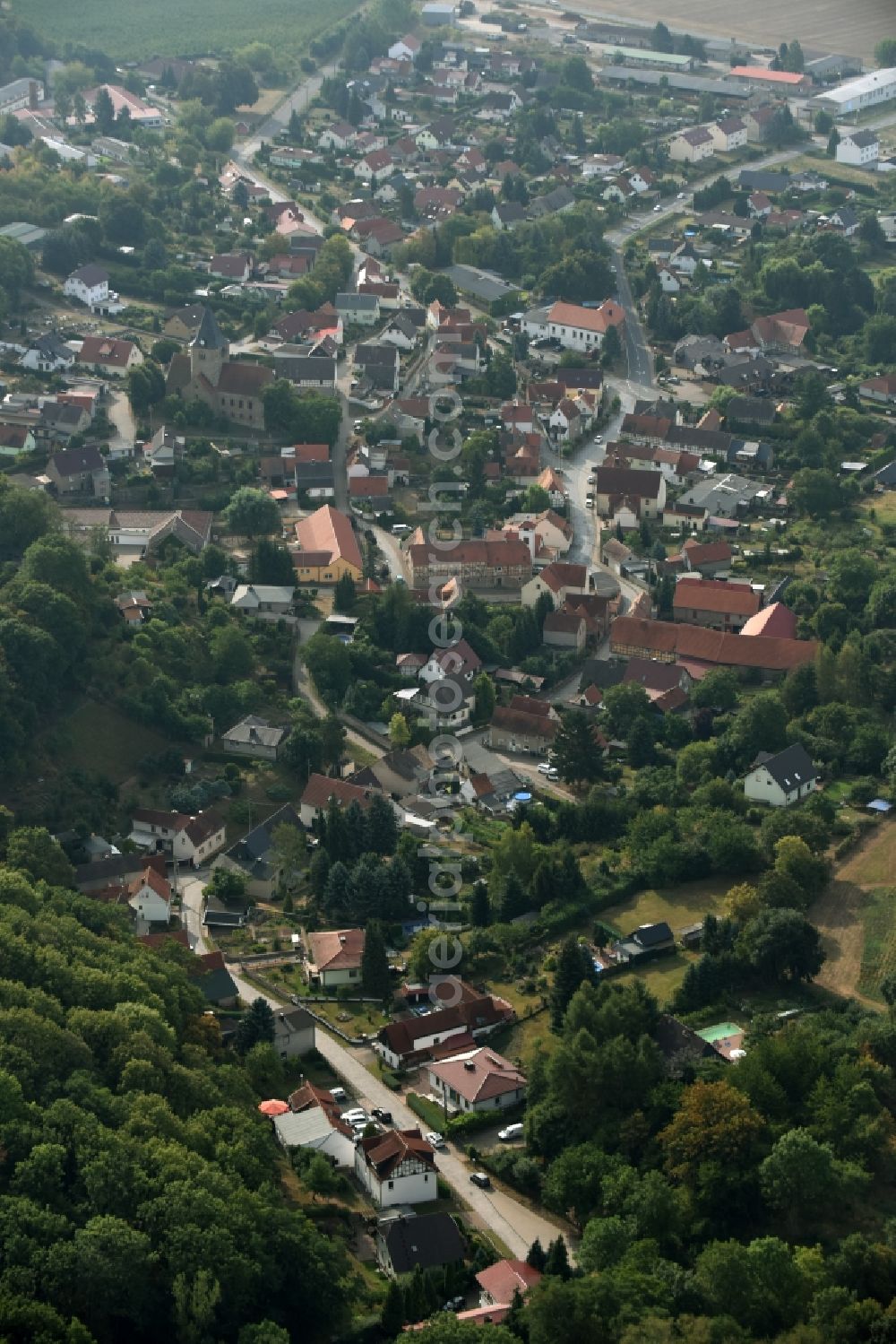 Aerial photograph Beyernaumburg - Town View of the streets and houses of the residential areas in Beyernaumburg in the state Saxony-Anhalt