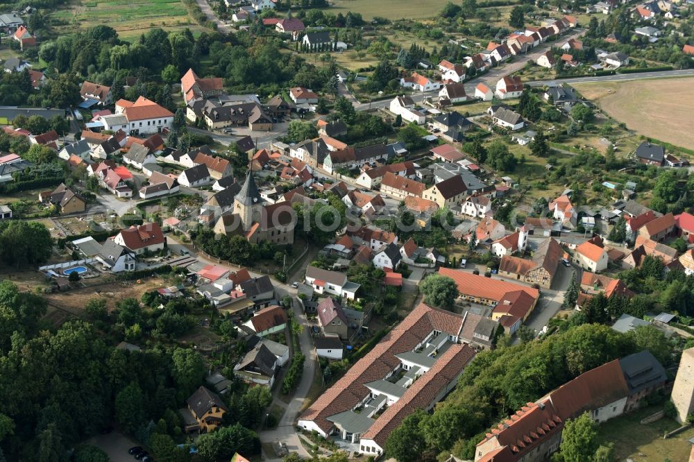 Beyernaumburg from above - Town View of the streets and houses of the residential areas in Beyernaumburg in the state Saxony-Anhalt