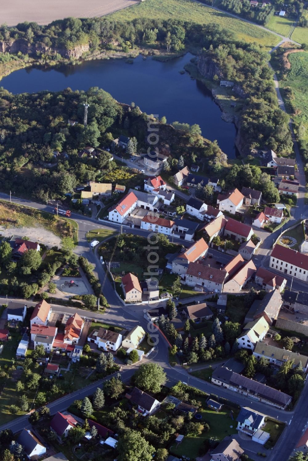 Aerial image Böhlitz - Town View of the streets and houses of the residential areas in Boehlitz in the state Saxony