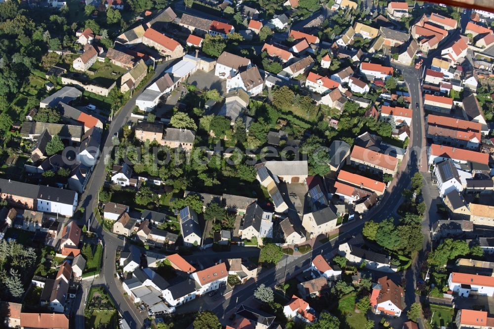 Böhlitz from above - Town View of the streets and houses of the residential areas in Boehlitz in the state Saxony