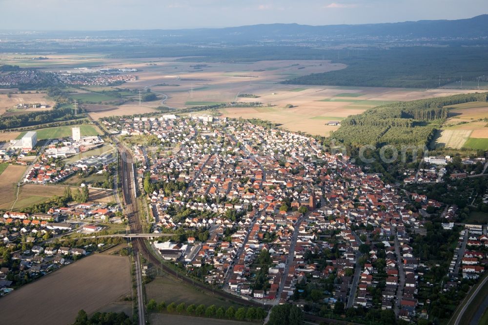 Biblis from the bird's eye view: Town View of the streets and houses of the residential areas in Biblis in the state Hesse