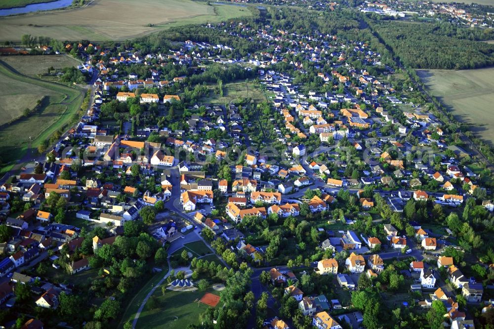 Aerial image Biederitz - Town View of the streets and houses of the residential areas in Biederitz in the state Saxony-Anhalt, Germany