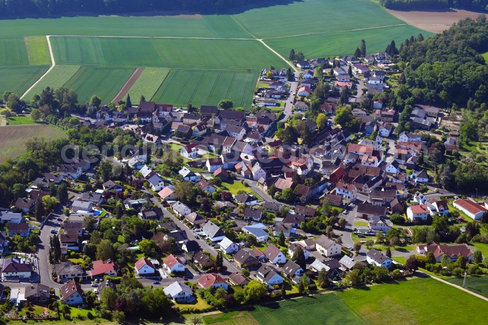 Aerial image Blofeld - Town View of the streets and houses of the residential areas in Blofeld in the state Hesse, Germany