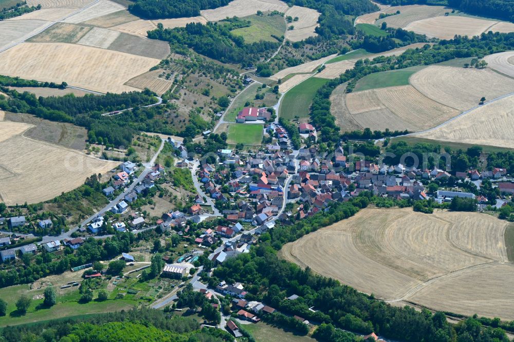 Aerial image Boxberg - Town View of the streets and houses of the residential areas in Boxberg in the state Baden-Wuerttemberg, Germany