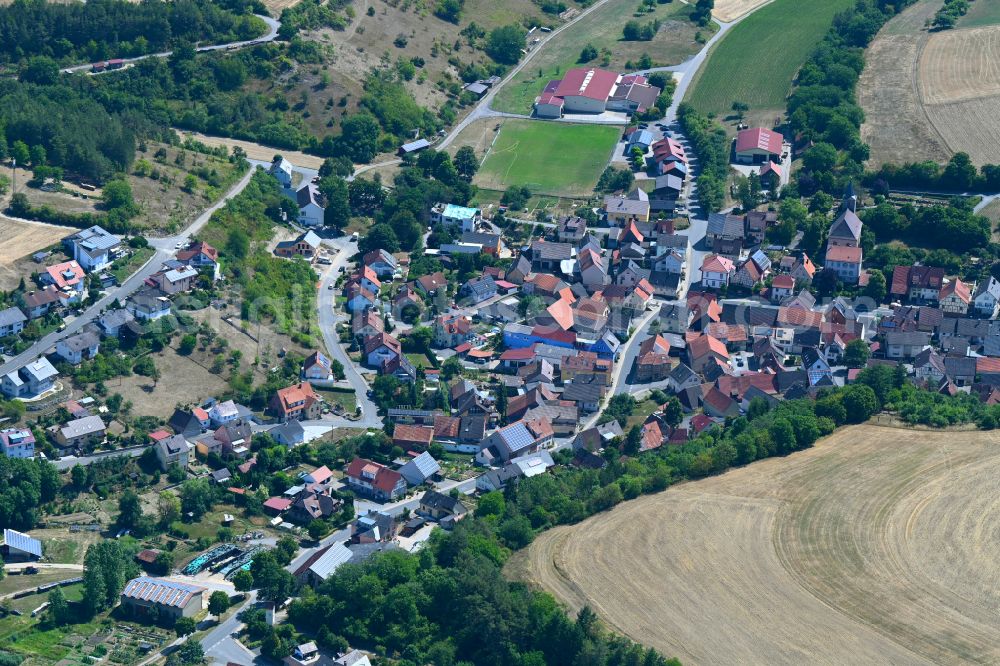 Aerial photograph Boxberg - Town View of the streets and houses of the residential areas in Boxberg in the state Baden-Wuerttemberg, Germany