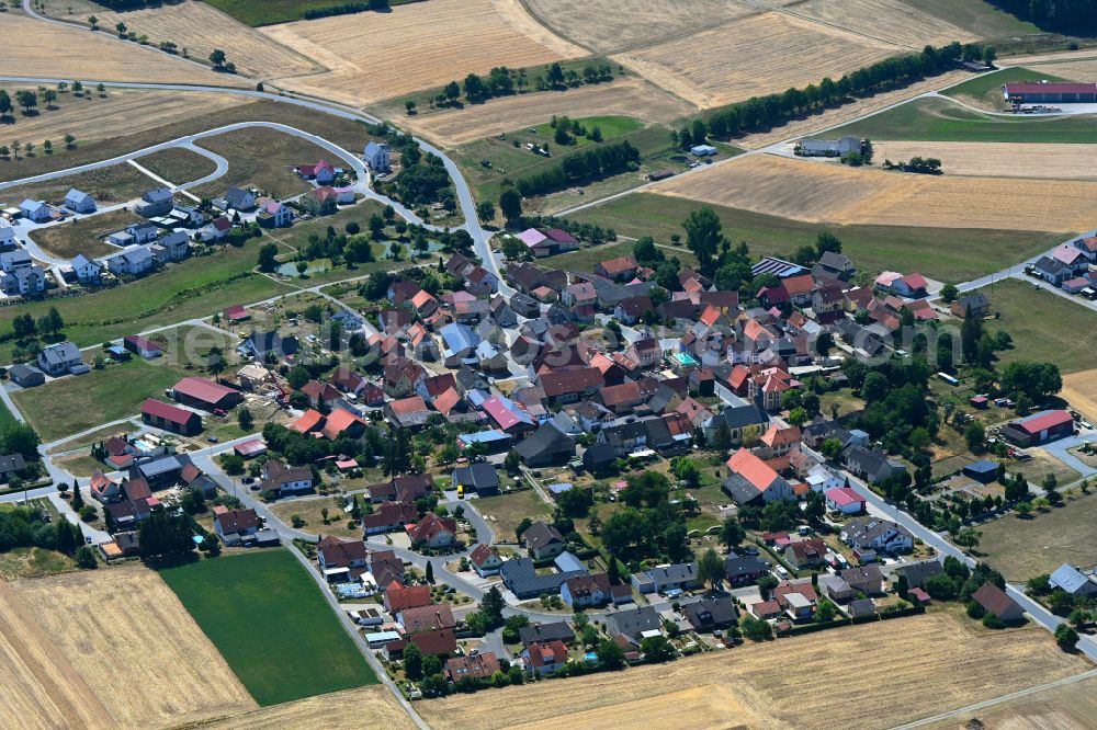 Boxberg from the bird's eye view: Town View of the streets and houses of the residential areas in Boxberg in the state Baden-Wuerttemberg, Germany