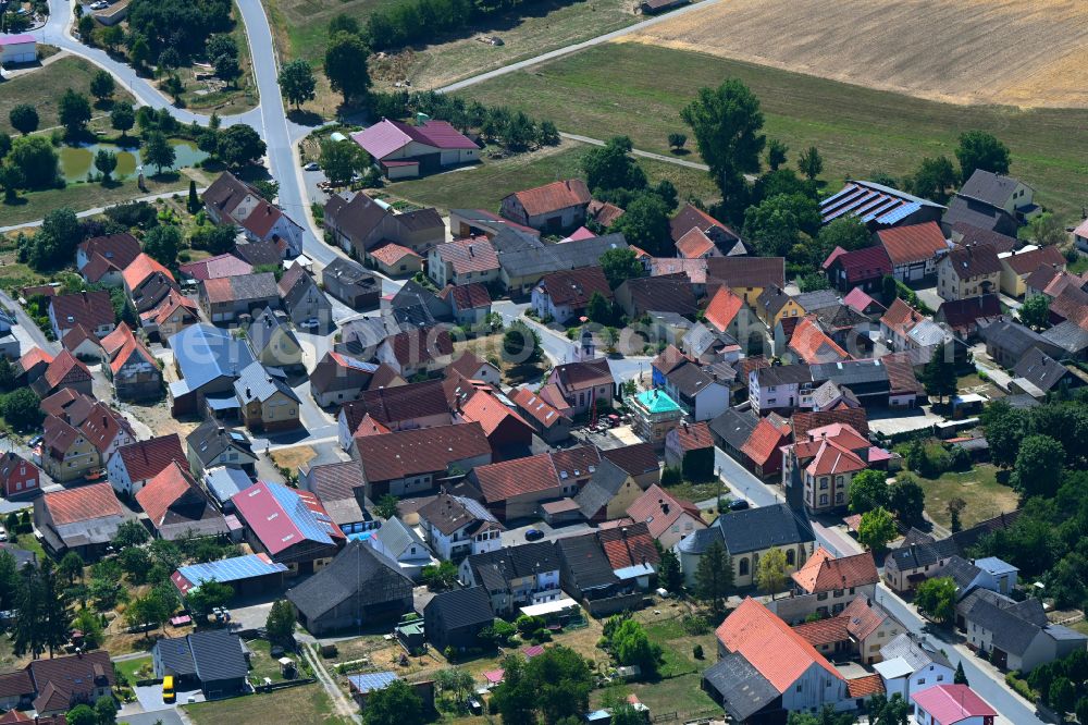 Aerial image Boxberg - Town View of the streets and houses of the residential areas in Boxberg in the state Baden-Wuerttemberg, Germany