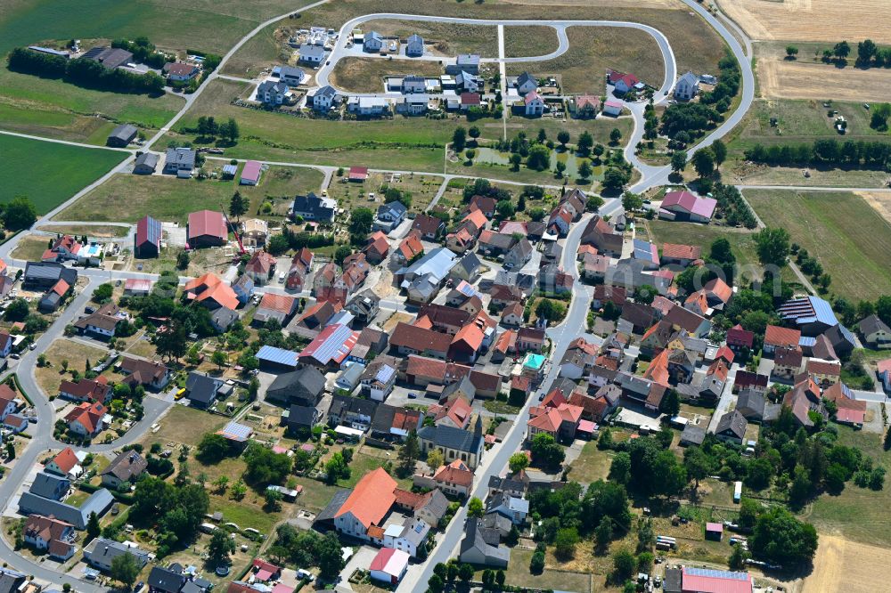 Aerial photograph Boxberg - Town View of the streets and houses of the residential areas in Boxberg in the state Baden-Wuerttemberg, Germany