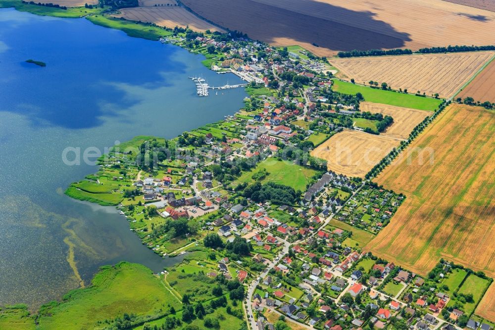 Breege from above - Town View of the streets and houses of the residential areas in Breege in the state Mecklenburg - Western Pomerania, Germany