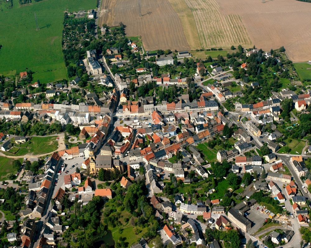 Aerial photograph Breitenau - Town View of the streets and houses of the residential areas in Breitenau in the state Saxony, Germany