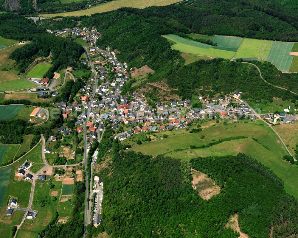 Bärenbach from above - View at Bear Brook in the federal state of Rhineland-Palatinate