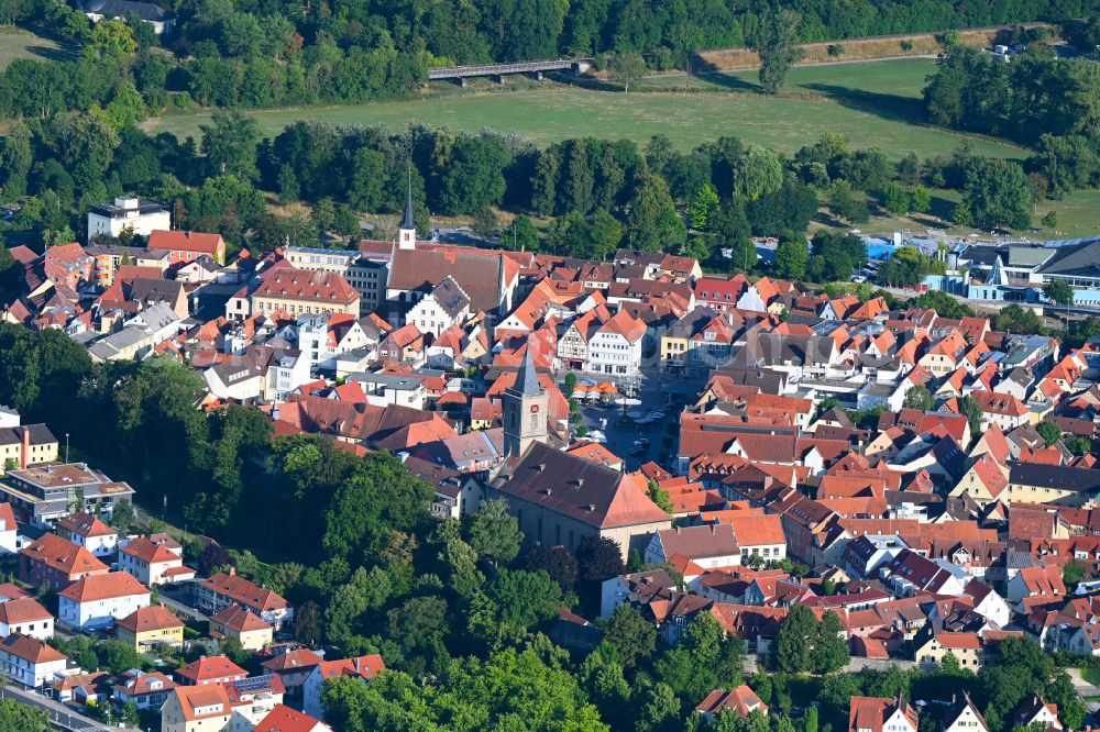 Brendlorenzen from above - Town View of the streets and houses of the residential areas in Brendlorenzen in the state Bavaria, Germany