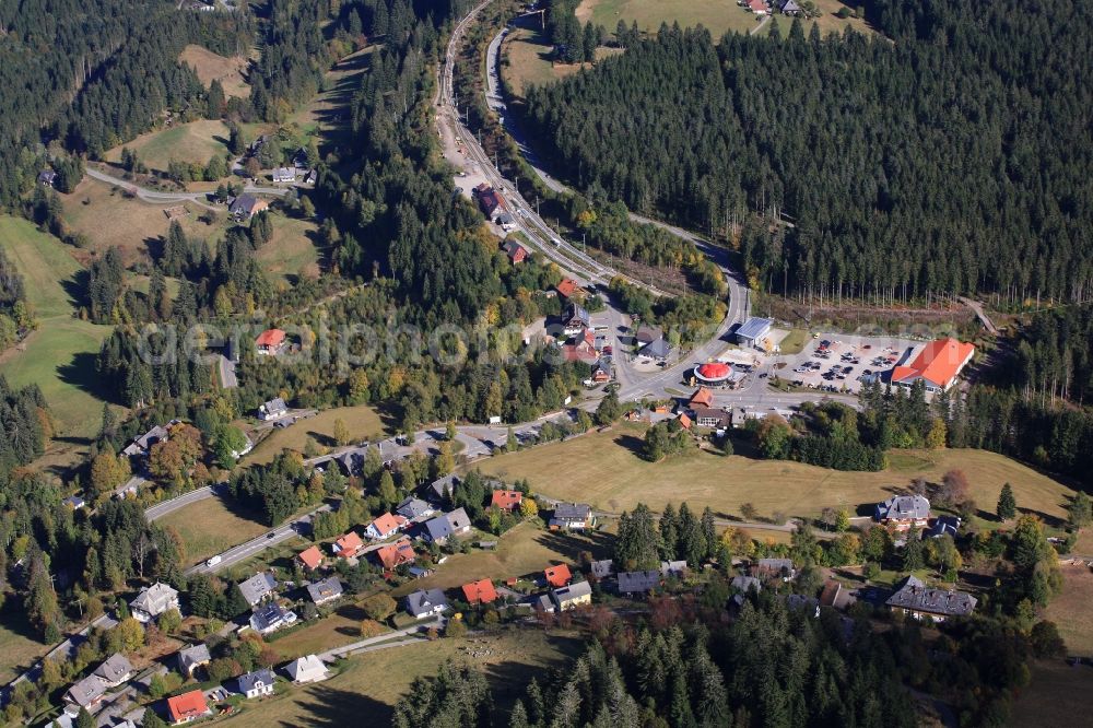 Aerial image Feldberg (Schwarzwald) - View of the streets and houses of the residential areas in the district Baerental in Feldberg (Black Forest) in the state Baden-Wuerttemberg