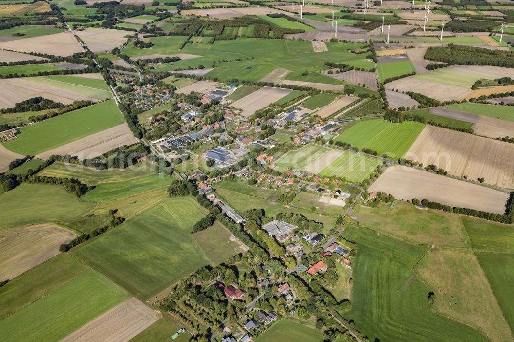 Brest from the bird's eye view: Town view in Brest and Aspe in the municipality Harsefeld in the state Lower Saxony, Germany