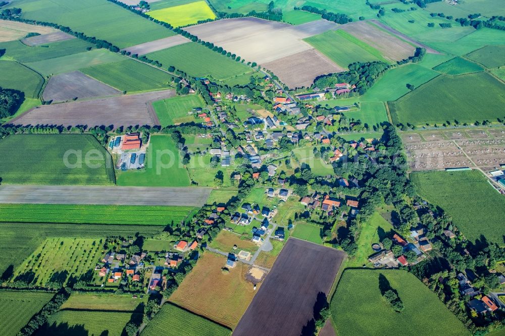 Aerial image Brest - Town View of the streets and houses of the residential areas in Brest in the state Lower Saxony, Germany