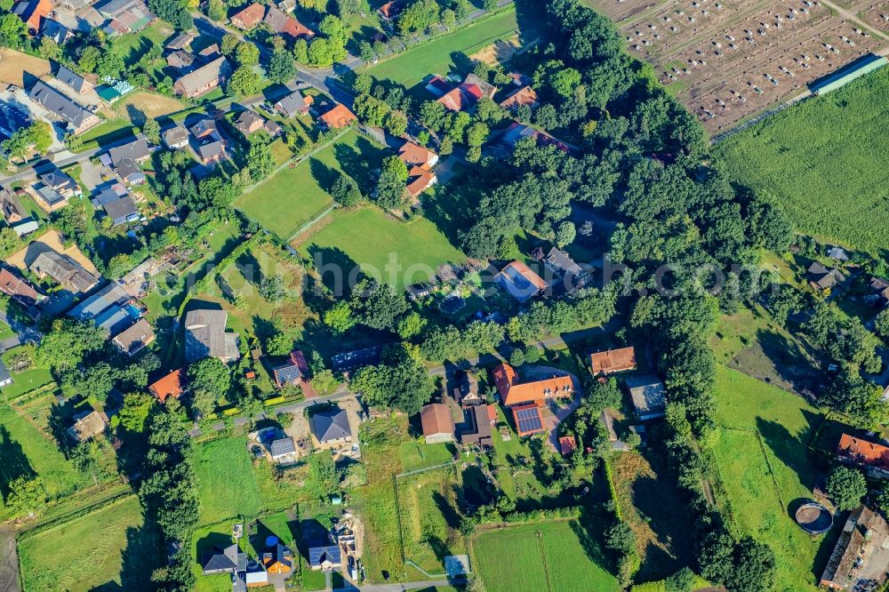 Aerial photograph Brest - Town View of the streets and houses of the residential areas in Brest in the state Lower Saxony, Germany